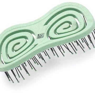 Расческа вентиляционная с нейлоновыми зубьями DBEF35-Olive серия Eco-Friendly массажная, форма бабочка