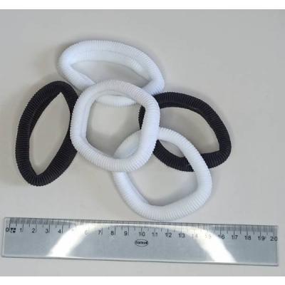 Резинка для волос широкая Классическая (Цена за штуку) Черная, белая 12973