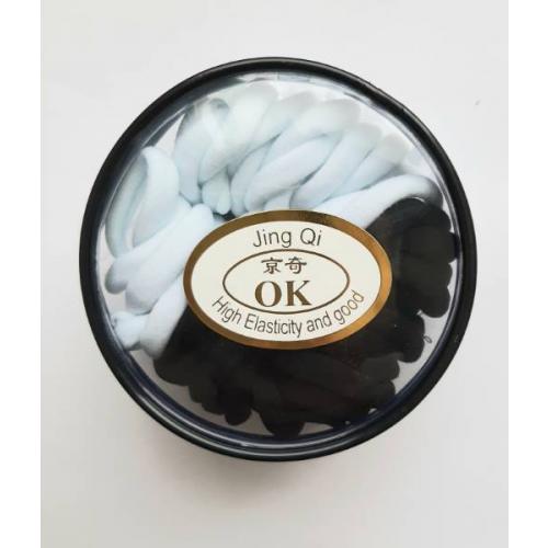 Резинка для волос средняя (48 шт) черный и белый цвет  1411