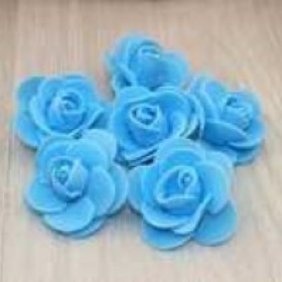 Роза фоамиран бутон 35 мм голубой (в уп 50шт) E80/50