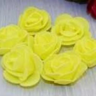 Роза фоамиран бутон 35 мм желтый (в уп 50шт) E70/50