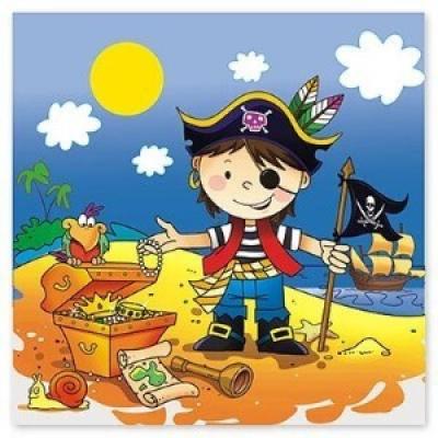 Салфетка Маленький пират 33см 12шт 1502-1284