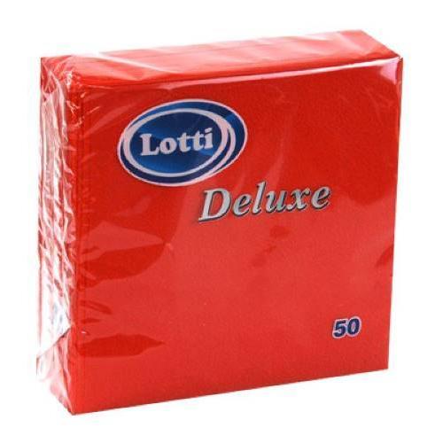 Салфетки бумажные 25*25 см LOTTI Deluxe Красные 1 сл 50 л