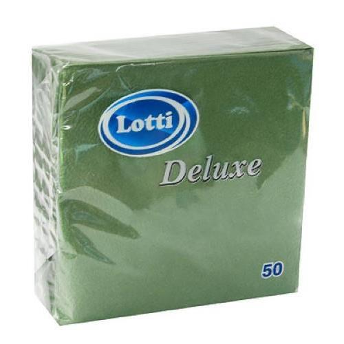 Салфетки бумажные 25*25 см LOTTI Deluxe Зеленые 1 сл 50 л