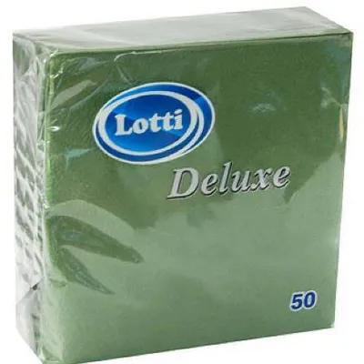 Салфетки бумажные 25*25 см LOTTI Deluxe Зеленые 1 сл 50 л