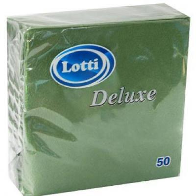 Салфетки бумажные 25*25 см LOTTI Deluxe Зеленые 1 сл 50 л
