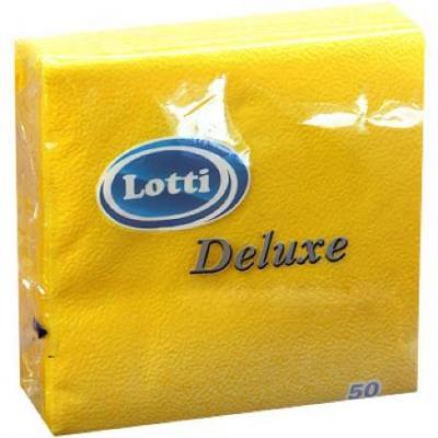 Салфетки бумажные 25*25 см LOTTI Deluxe Желтые 1 сл 50 л