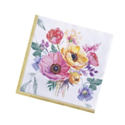 Салфетки бумажные 33*33 см 3 сл Акварельные анемоны 20 шт