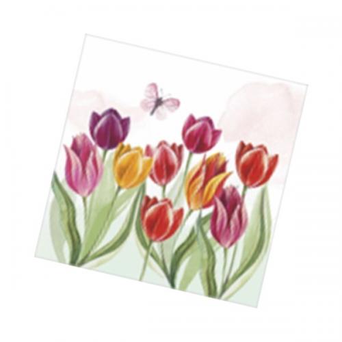 Салфетки бумажные 33*33 см 3 слоя Цветочная иллюзия 20 шт