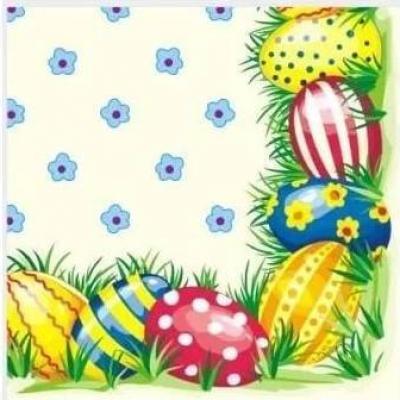 Салфетки бумажные 33*33 см DB Пасхальные яйца №1 2-х сл.с рис.(20 л)