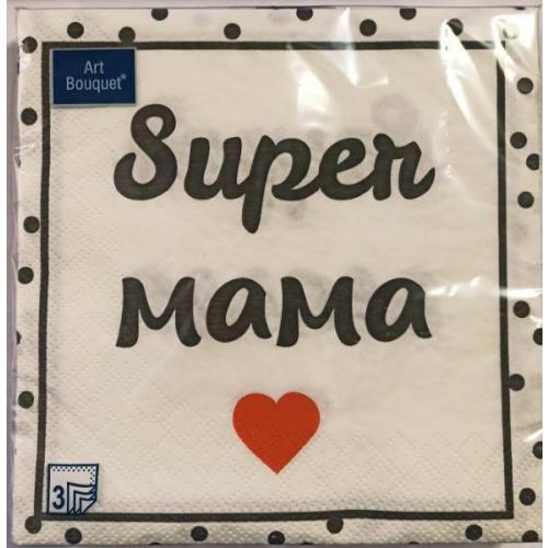 Салфетки бумажные 33*33 см DB Супер мама 3 сл 20 л