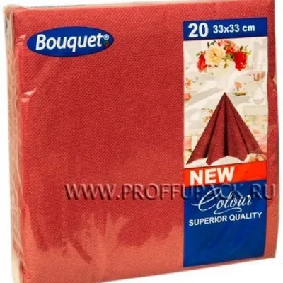 Салфетки бумажные 33*33 см DBC 2 слоя Бордовые 20 л