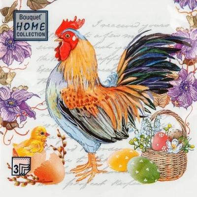 Салфетки бумажные 33*33 см Пасхальная композиция 3-х сл.с рис.(20 л)