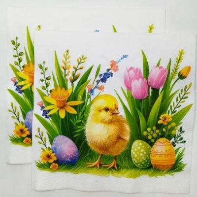 Салфетки бумажные 33*33 см Веселый цыпленок 3-х сл.с рис.(20 л)