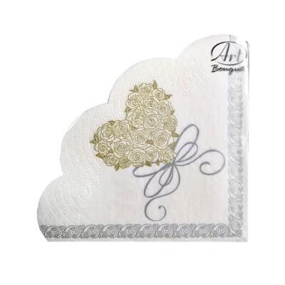 Салфетки бумажные DR d=32см Сердце для любимой 3-х сл.с рис.(12л)