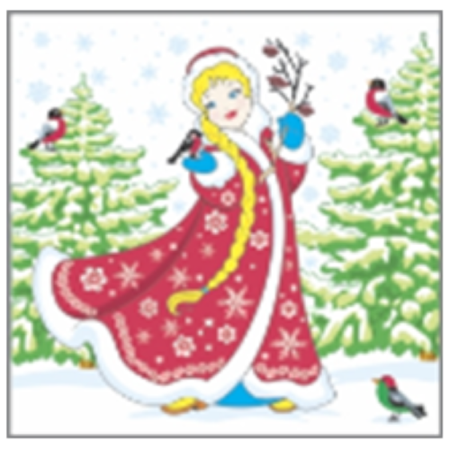 Салфетки новогодние бумажные 24*24 см Снегурочка 1 слой 40 листов 901829