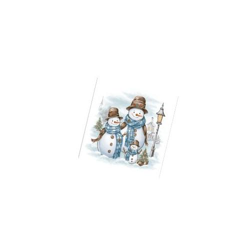 Салфетки новогодние бумажные 33*33 см Дружная семья 3 слоя 20 листов 902154