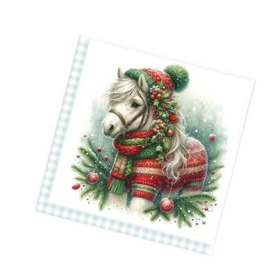 Салфетки новогодние бумажные 33*33 см Новогодний пони 3 слоя 20 листов 902163