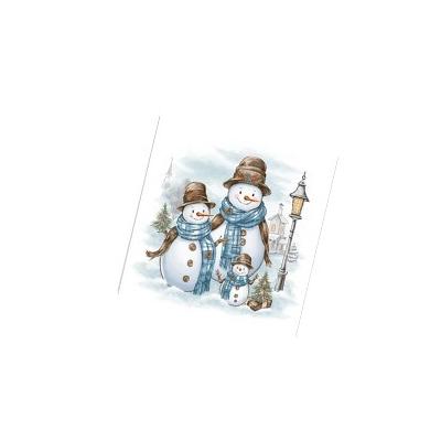 Салфетки новогодние бумажные 33*33 см Дружная семья 3 слоя 20 листов 902154