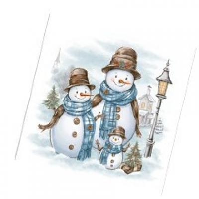 Салфетки новогодние бумажные 33*33 см Дружная семья 3 слоя 20 листов 902154