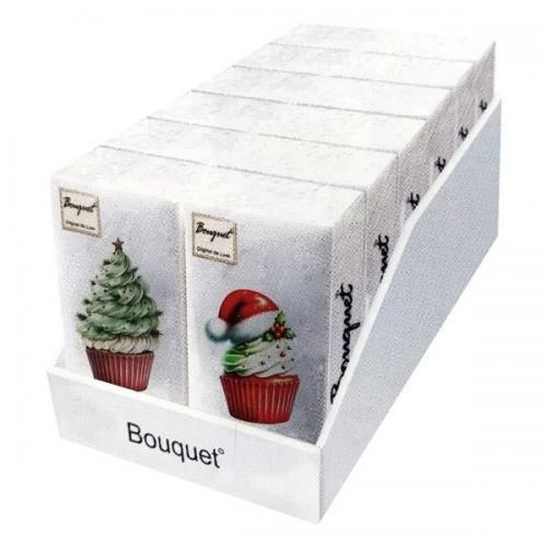 Салфетки новогодние бумажные 33*33 см Новогодние пирожные 2 слоя 20 листов 902147