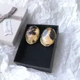 Серьги крупные с тигровой вставкой 85321