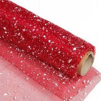 Сетка для цветов 50 см*4.5 ярд Снег красный 171245