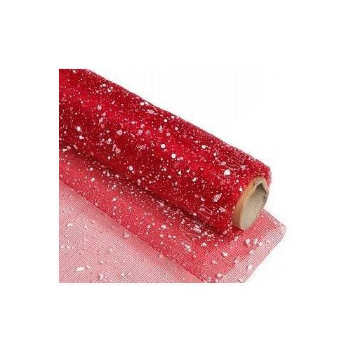 Сетка для цветов 50 см*4.5 ярд Снег красный 171245