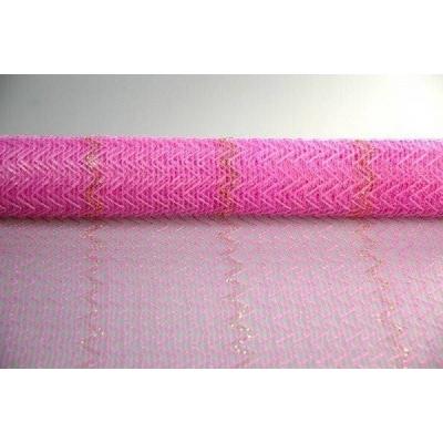 Сетка для цветов 'Рабица' с золотой полосой темнорозовый 54см*6