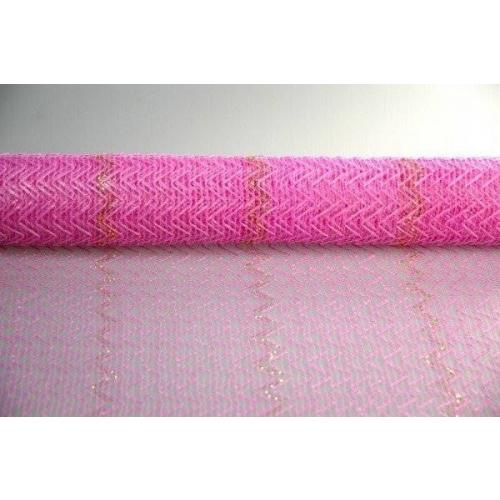 Сетка для цветов 'Рабица' с золотой полосой темнорозовый 54см*6