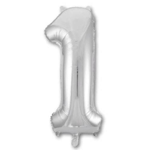 Шар фольгированный воздушный Цифра '1' Silver 40 (1 шт) 1207-2956