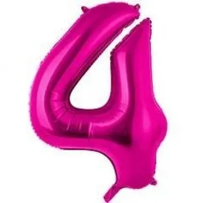 Шар фольгированный воздушный Цифра '4' Fuchsia 40 (1 шт) 1207-2979