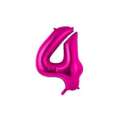 Шар фольгированный воздушный Цифра '4' Fuchsia 40 (1 шт) 1207-2979