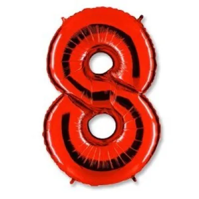 Шар фольгированный воздушный Цифра '8' Red (1 шт) 1207-2086