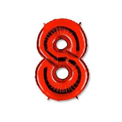 Шар фольгированный воздушный Цифра '8' Red (1 шт) 1207-2086