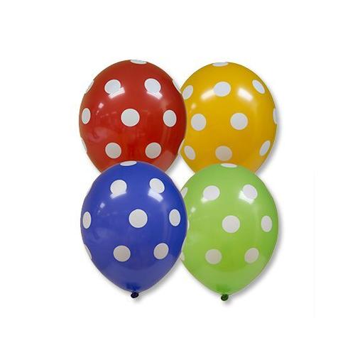 Шар латексный пастель 12 с рисунком Горошек (50шт) 1103-1330