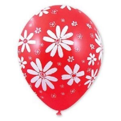 Шар воздушный латексный пастель с рисунком (50 шт) Ромашки 1103-0440