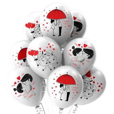 Шар воздушный латексный с рисунком (50 шт) Романтика вдвоем 283517