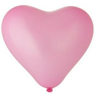 Шар воздушный латексный Сердце 10 Пастель (50 шт) розовое 1105-0080