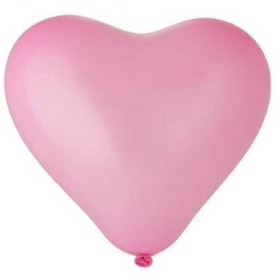Шар воздушный латексный Сердце Металлик (100шт) Розовое 1105-0166