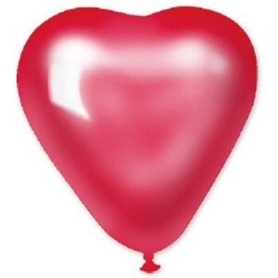 Шар воздушный латексный Сердце Металлик (50шт) Красное 1105-0149