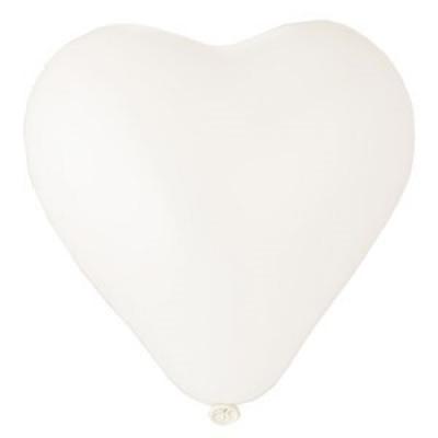 Шар воздушный латексный Сердце Пастель белое (50 шт) 28124