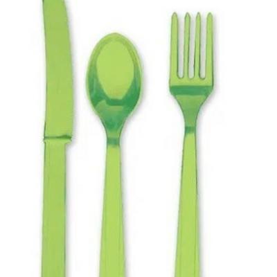 Столовые приборы пластик Kiwi Green 24 шт 284452 ЦЕНА ЗА НАБОР