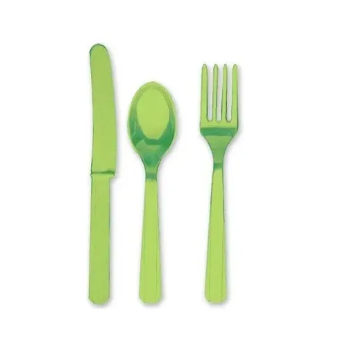 Столовые приборы пластик Kiwi Green 24 шт 284452 ЦЕНА ЗА НАБОР