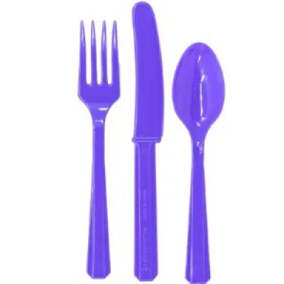 Столовые приборы пластик Purple 24 шт 284445 ЦЕНА ЗА НАБОР