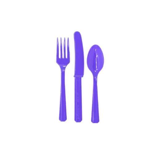 Столовые приборы пластик Purple 24 шт 284445 ЦЕНА ЗА НАБОР