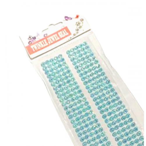 Стразы клеевые блестящие 2 полосы 5 мм Бирюзовый хамелеон 2715222