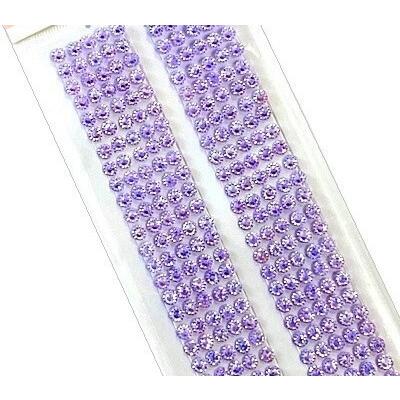 Стразы клеевые блестящие 2 полосы 5 мм Фиолетовый 2715224