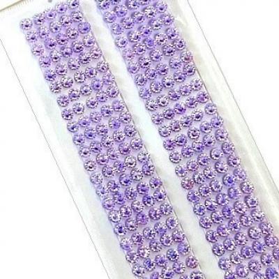 Стразы клеевые блестящие 2 полосы 5 мм Фиолетовый 2715224