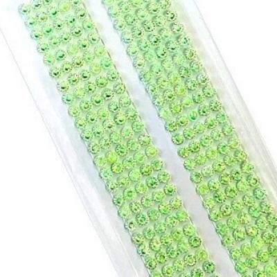 Стразы клеевые блестящие 2 полосы 5 мм Салатовый хамелеон 2715219